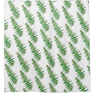 Botanical Fern Leaf Pattern Shower Curtain