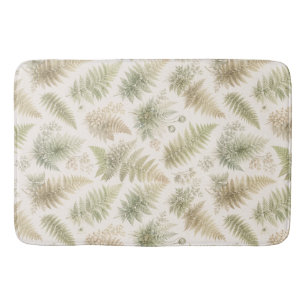 Botanical Fern Pattern Bath Mat