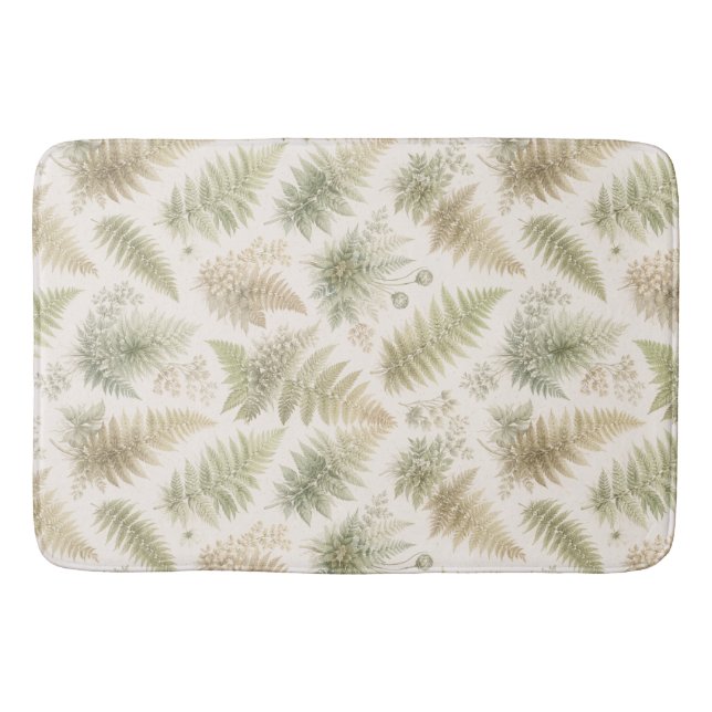 Botanical Fern Pattern Bath Mat (Front)