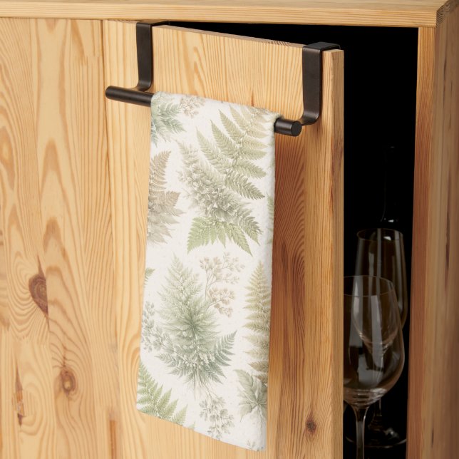 Botanical Fern Pattern Tea Towel (Thirds Fold)