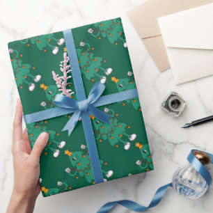 Botanical Festive Holiday and Birthday Custom Wrap Wrapping Paper