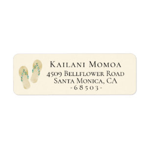 Botanical Flip Flops Return Address Label