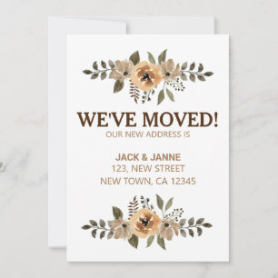 Botanical Flora We've Moved Announcement Card