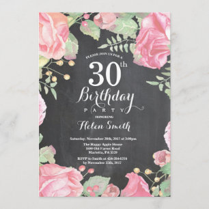Botanical Floral 30th Birthday Invitation