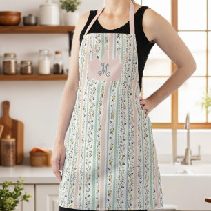 Botanical Floral Apron Elegant Garden Print