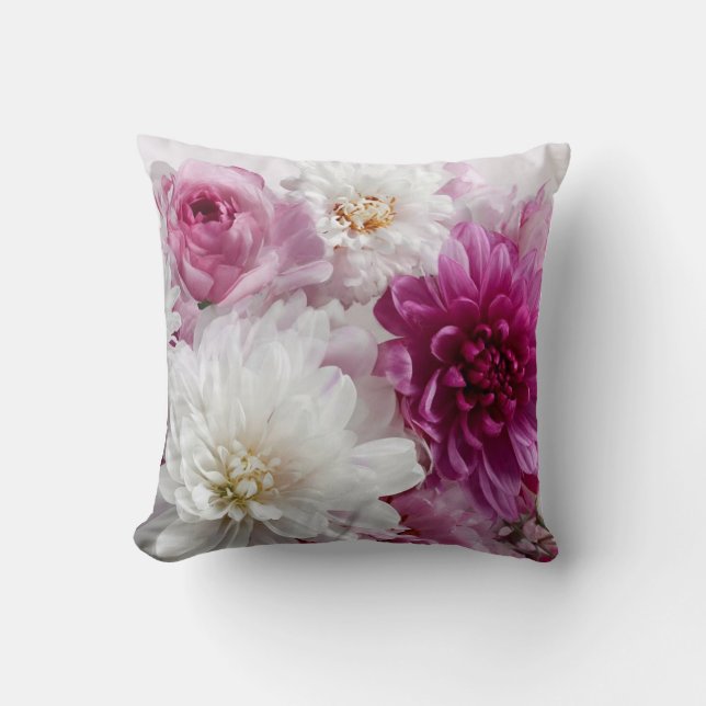 Botanical Floral Artwork on Coffee Cup – Elegant N Cushion (Front)