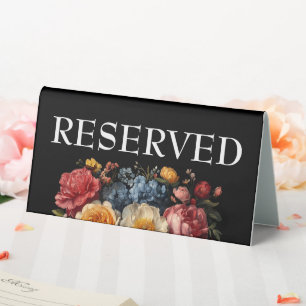 Botanical Floral Black Moody Reserved Sign