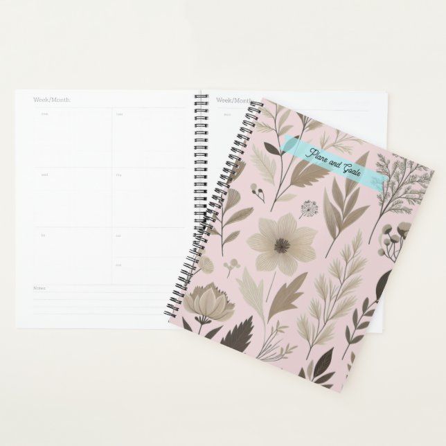 Botanical Floral Blush and Taupe  Planner (Display)