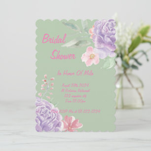 botanical floral bridal shower invitation