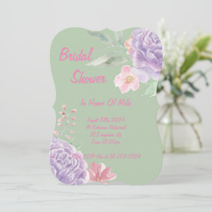 botanical floral bridal shower invitation