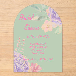 botanical floral bridal shower invitation