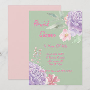 botanical floral bridal shower invitation