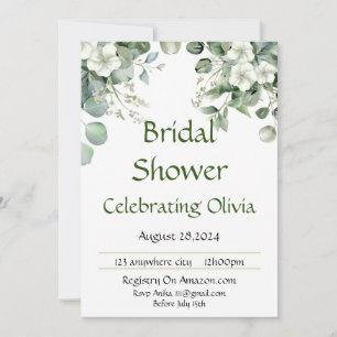 Botanical floral bridal shower save the date