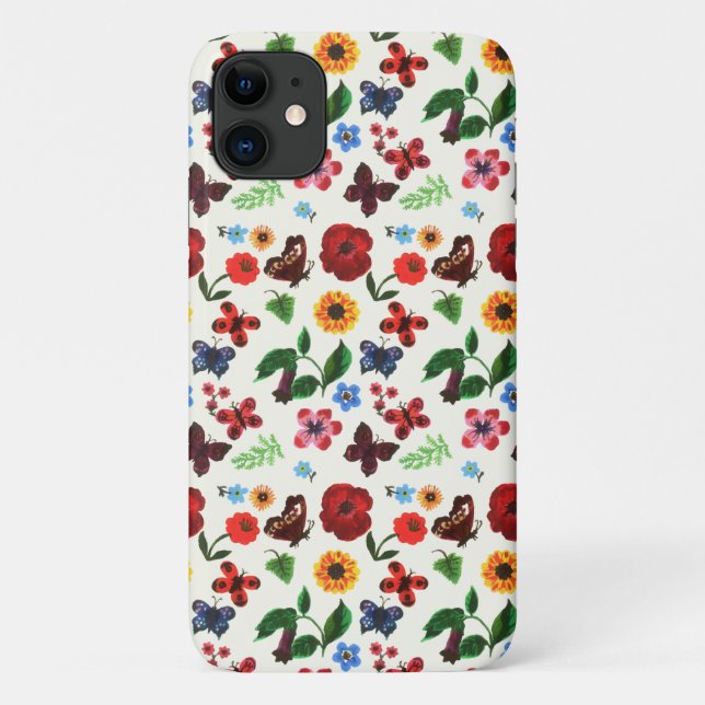 Botanical Floral Butterfly Case-Mate iPhone Case (Back)