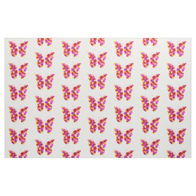 Botanical Floral Butterfly Colourful Fabric (Fat Quarter)