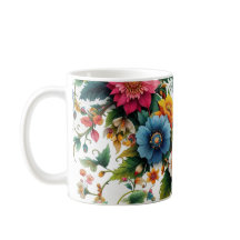 Botanical floral coffee mug 