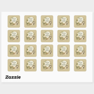 Botanical Floral Cottagecore Inspirational Design Square Sticker