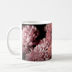 Botanical floral dark moody banner or background w coffee mug