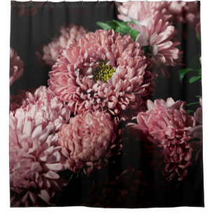 Botanical floral dark moody banner or background w shower curtain