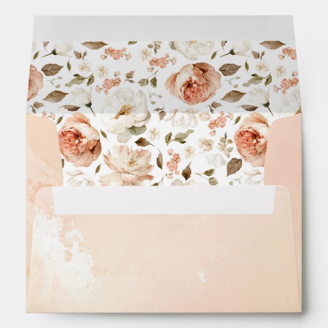 Botanical Floral Elegant Victorian Wedding Envelope (Back (Bottom))