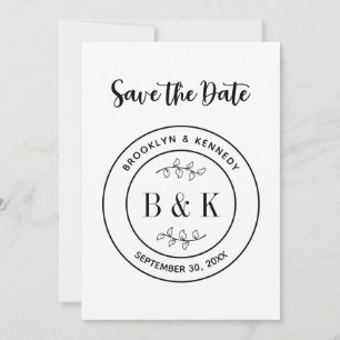 Botanical Floral Fun Monogram Wedding Couple Name Save The Date
