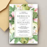 Botanical Floral Green Apple Orchard Wedding