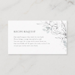 Botanical Floral Illustration Recipe Request Card