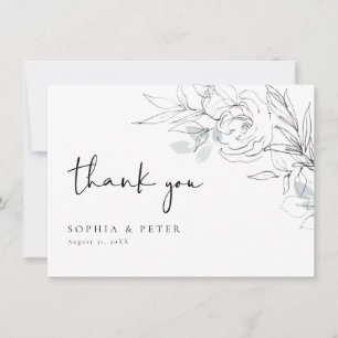 Botanical Floral Illustration Thank you Card