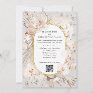 Botanical floral invitation with online RSVP