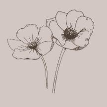 Botanical Floral Line Drawing Mother's Day Card