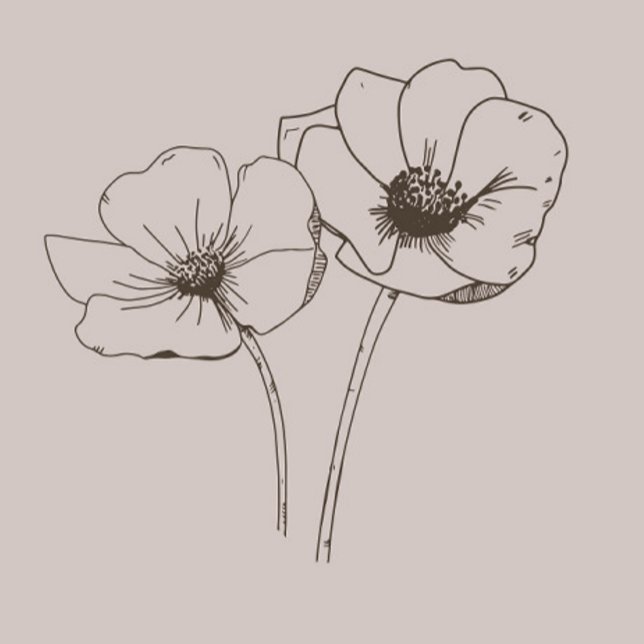 Botanical Floral Line Drawing Mother's Day Card (Creator Uploaded)