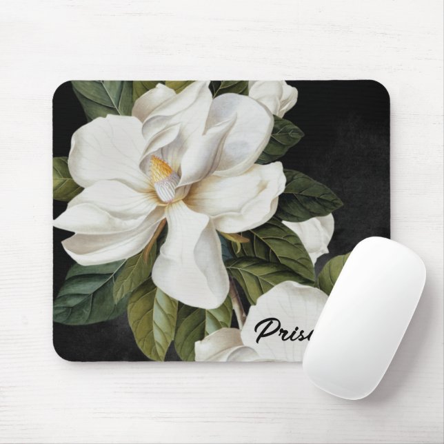 Botanical Floral Magnolia Personalised Mouse Pad (With Mouse)