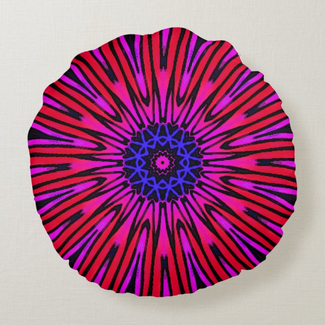 Botanical Floral Mandala  Round Cushion (Back)