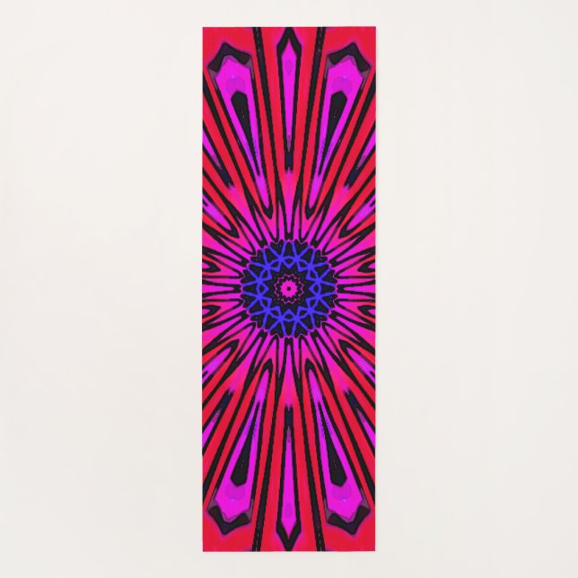 Botanical Floral Mandala  Yoga Mat (Back)