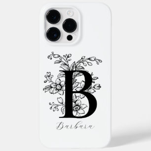 Botanical Floral Monogram Letter B Name Case-Mate iPhone 14 Pro Max Case