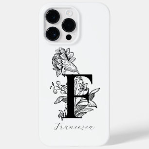 Botanical Floral Monogram Letter F Name Case-Mate iPhone 14 Pro Max Case