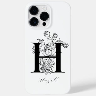 Botanical Floral Monogram Letter H Name Case-Mate iPhone 14 Pro Max Case