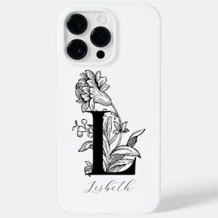 Botanical Floral Monogram Letter L Name Case-Mate iPhone 14 Pro Max Case