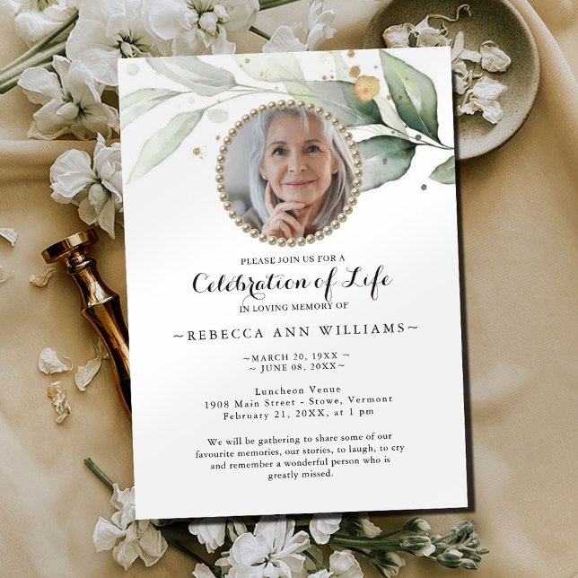 Botanical Floral Nature Photo Celebration of Life  Invitation (Creator Uploaded)