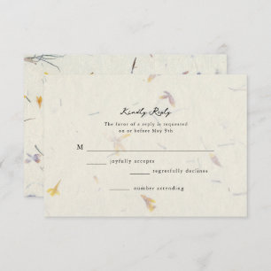Botanical Floral Paper Modern Wedding RSVP Card