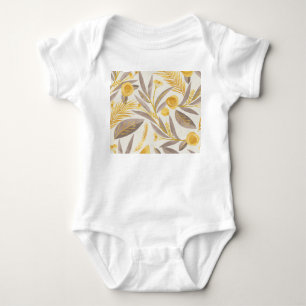 Botanical Floral Paper Texture Pattern Baby Bodysuit