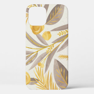 Botanical Floral Paper Texture Pattern iPhone 12 Case