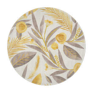 Botanical Floral Paper Texture Pattern Cutting Board