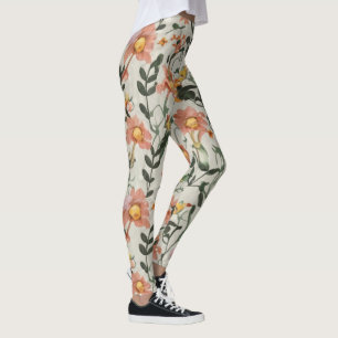 Botanical Floral Pattern Leggings