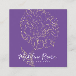 Botanical Floral Peony Art Home Event Designer Square Business Card
