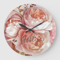 BOTANICAL FLORAL PEONY Name Monogram