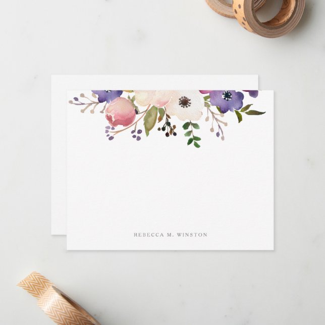 Botanical Floral Personalised Card (Front/Back In Situ)