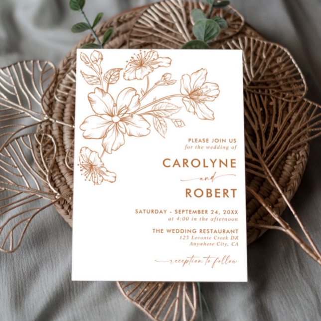 Botanical Floral Photo Wedding Invitation (Creator Uploaded)