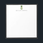 Botanical Floral Pineapple Black Frame Notepad<br><div class="desc">Elegant watercolor island botanical pineapple logo design with black frame,  personalised with name,  notepad.  Text font style and colour can be customised.</div>