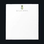 Botanical Floral Pineapple Notepad<br><div class="desc">Elegant watercolor island botanical pineapple logo design,  personalised with name,  white notepad.  Text font style and colour can be customised.</div>